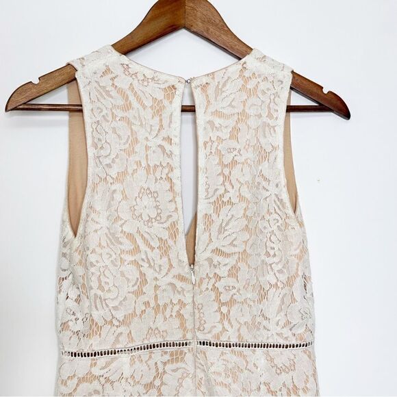 ASTR The Label Caroline Lace V-Neck Mini Dress Ivory  Size Medium - Picture 9 of 13